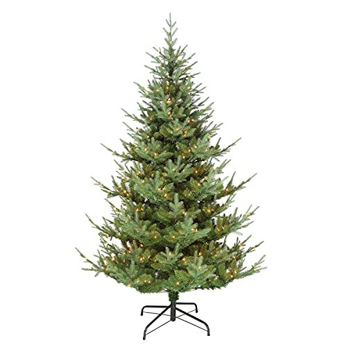 Puleo International Pre-Lit 7.5' Hillside Spruce Artificial Christmas Tree with 450 Lights, Green | Amazon (US)