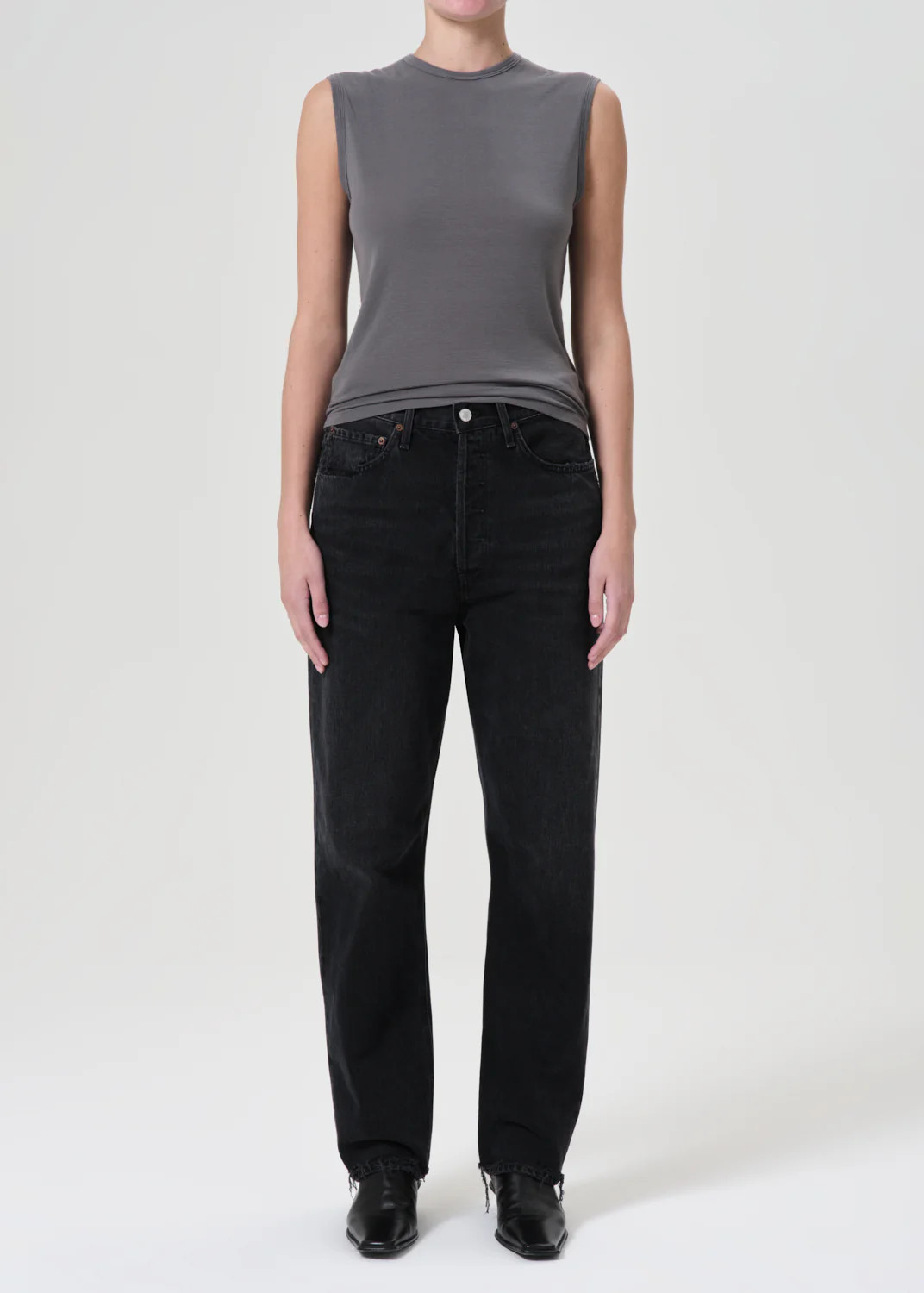 90's Mid Rise Straight in Tar | AGOLDE