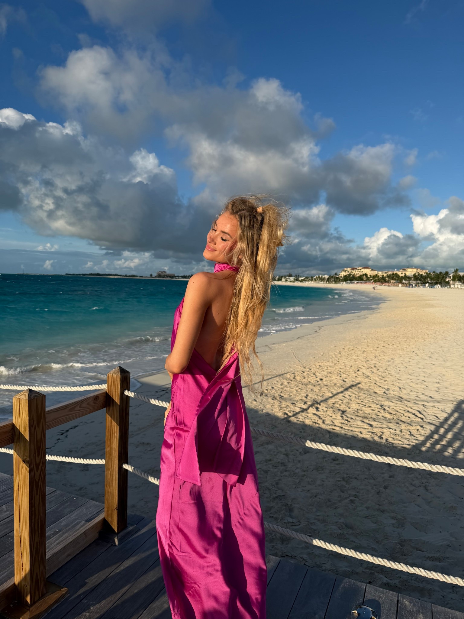 Bridesmaid dress from show me your mumu

Vacation dress
Turks & Caicos 
Pink dress 
Bachelorette outfit 