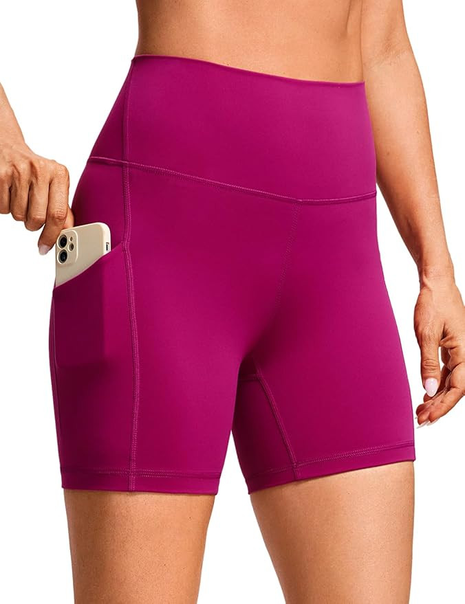 CRZ YOGA Womens Butterluxe Biker Shorts with Pockets 3'' / 5'' / 8'' - High Waisted Volleyball Wo... | Amazon (US)