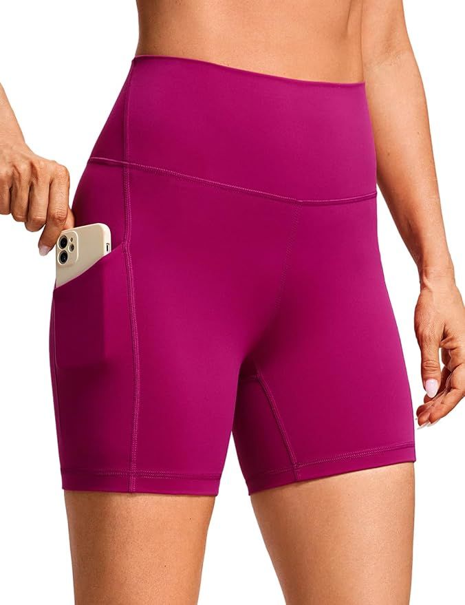 CRZ YOGA Womens Butterluxe Biker Shorts with Pockets 3'' / 5'' / 8'' - High Waisted Volleyball Wo... | Amazon (US)