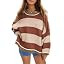 Women's Chunky Knit Striped Sweaters Casual Long Sleeve Crew Neck Oversized Pullover Sweater Wint... | Amazon (US)