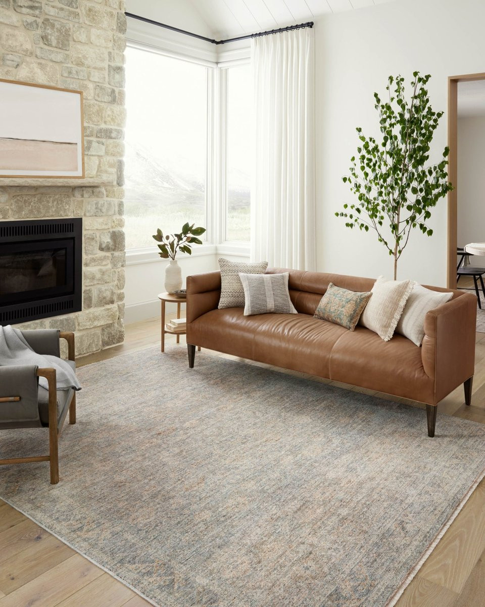 Blake BLA-01 Sky/Beige Area Rug | Rugs Direct