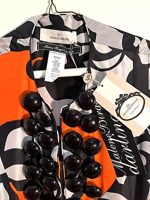 By Malene Birger Orange/Gray/Black 100% Silk Venka Maxi Dress Sz 38 NEW with tag  | eBay | eBay US