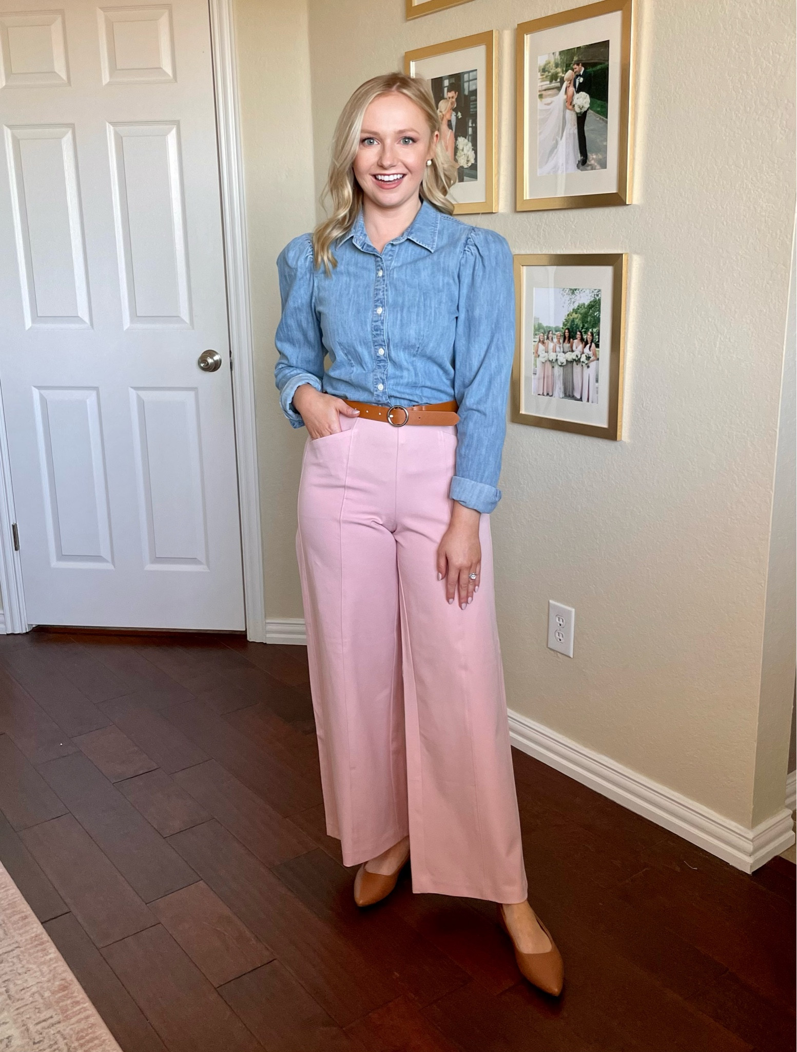 Wearing an XSP in pants and XS in top | teacher outfit, pink pants, old navy, chambray shirt 

#LTKworkwear #LTKSeasonal #LTKFind