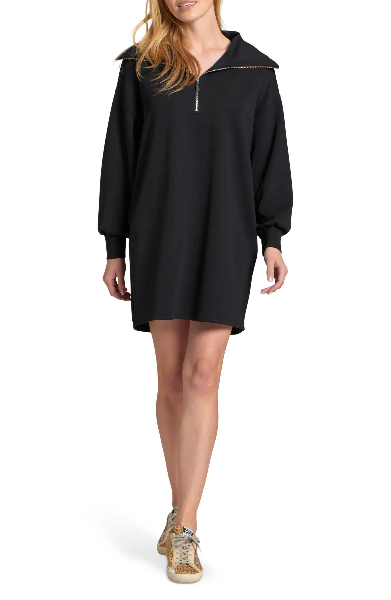 Half Zip Long Sleeve Sweatshirt Dress | Nordstrom