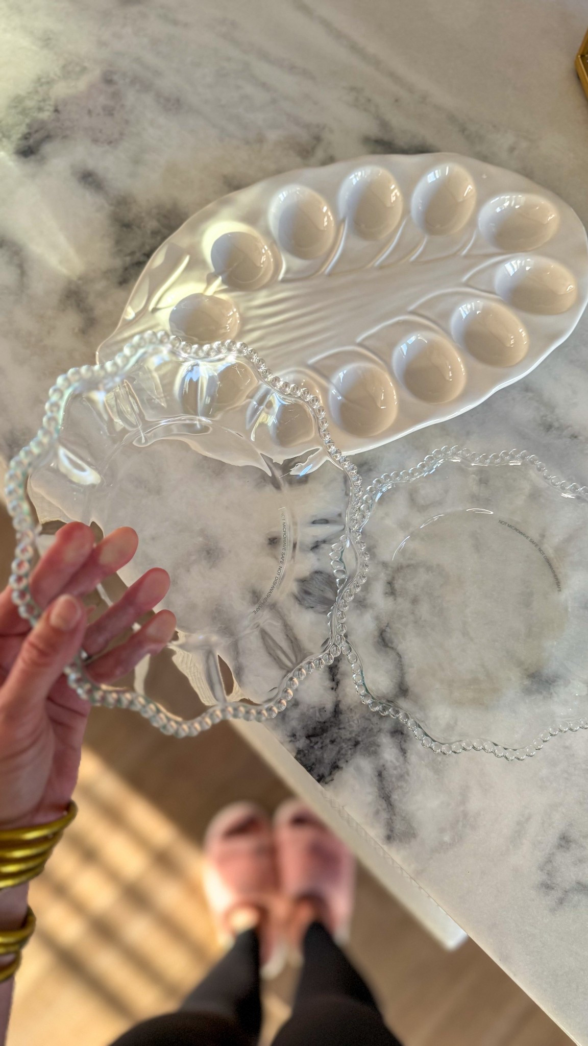 Spring kitchen finds at Target! Bullseye 2 pack beaded glass plates for only $5 and this cute and unique deviled egg serving plate on sale for $12! 

#LTKSeasonal #LTKfoodie