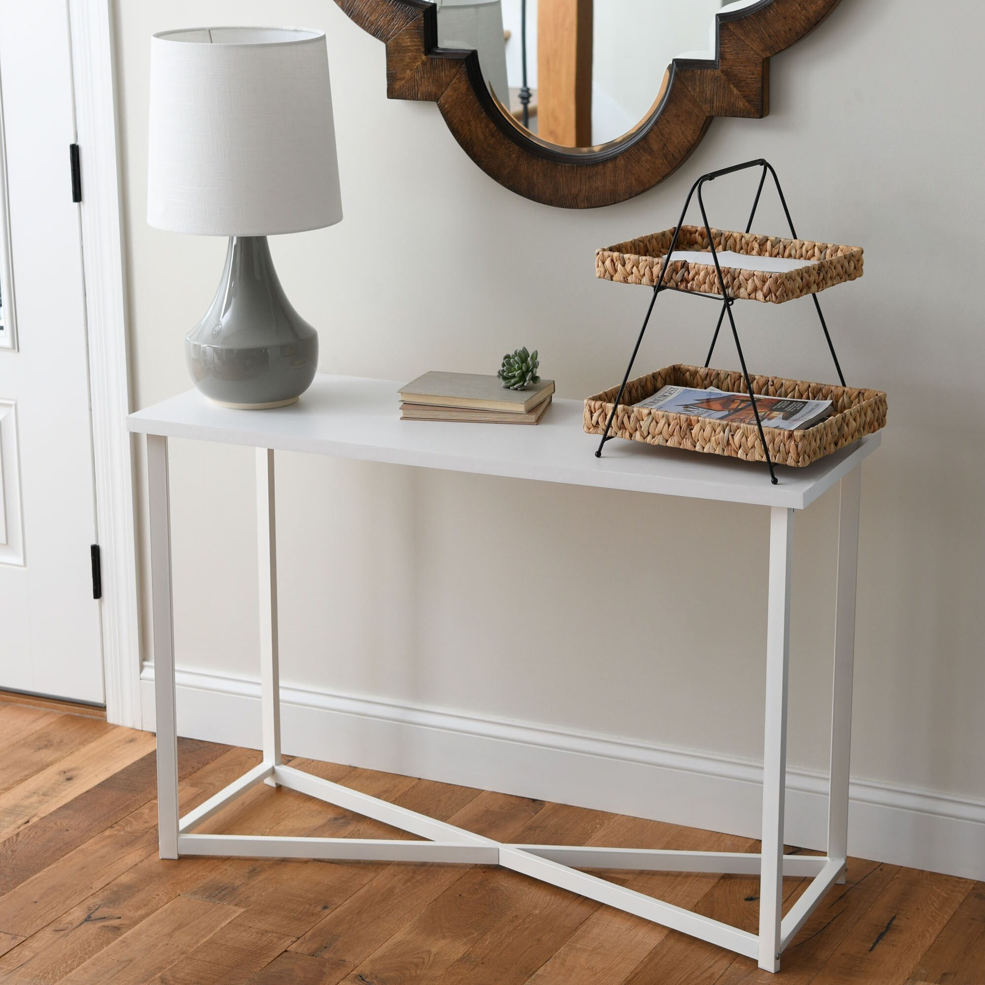 Geometric Tray Tower with 2 Baskets - 11.8"L x 14.6"W x 17.7"H | Bed Bath & Beyond