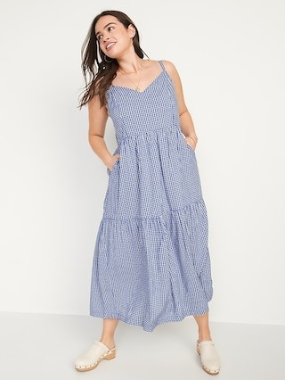 Tiered Printed Midi Cami Swing Dress for Women | Old Navy (US)