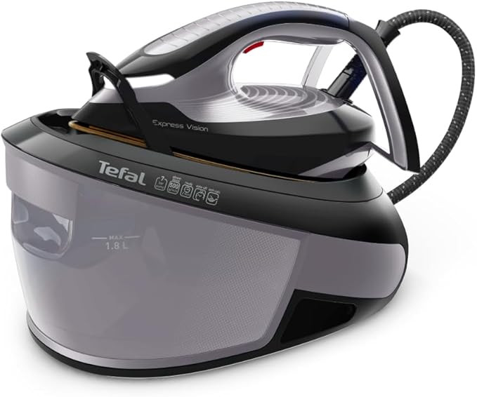 Tefal, Express Vision, Steam Generator Iron, 1.8L water tank, 7 Bar, 130 g/min continuous steam &... | Amazon (UK)