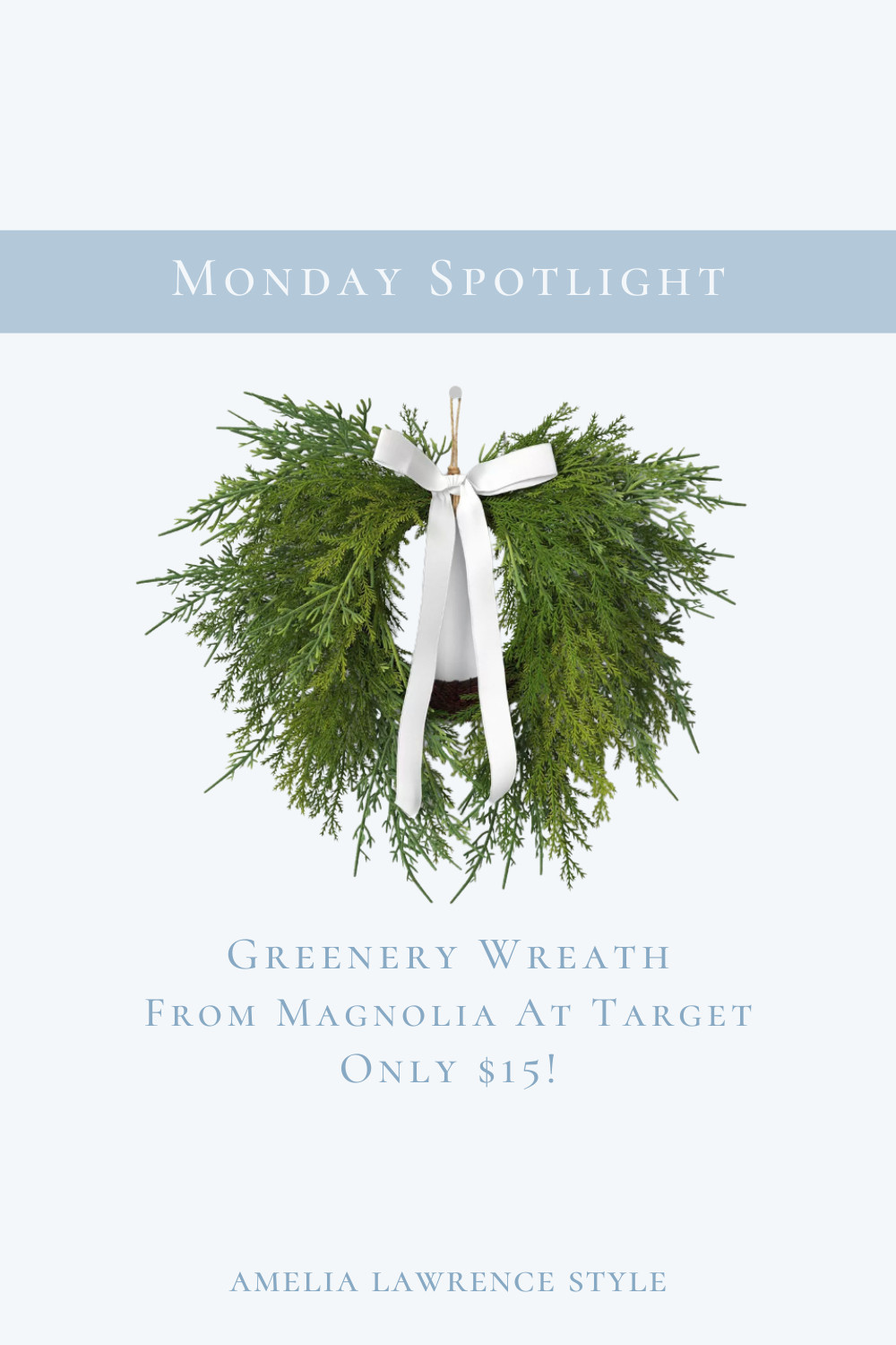 Monday Spotlight. Greenery wreath from Target only $15! Christmas wreath, winter wreath, front door decor, bow.  

 #LTKHoliday #LTKSeasonal #LTKSaleAlert