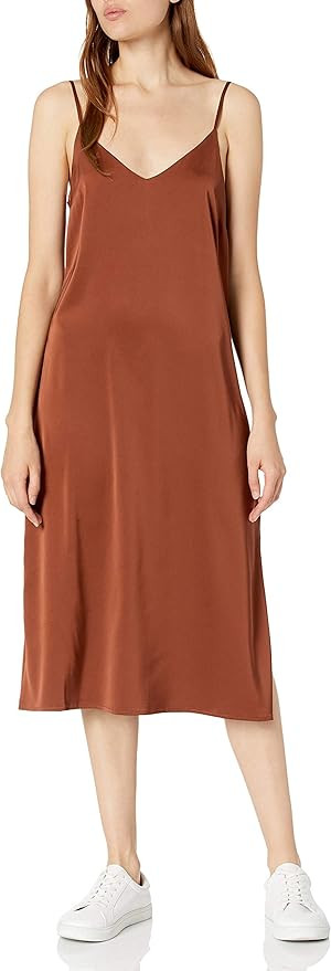 The Drop Women's Ana Silky V-Neck Midi Slip Dress | Amazon (US)