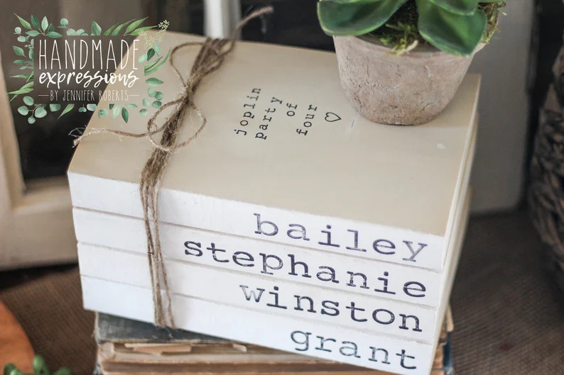Custom stamped book stack | Etsy (US)