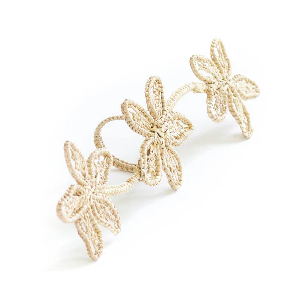 Triple Flower Rattan Napkin Ring | The Avenue