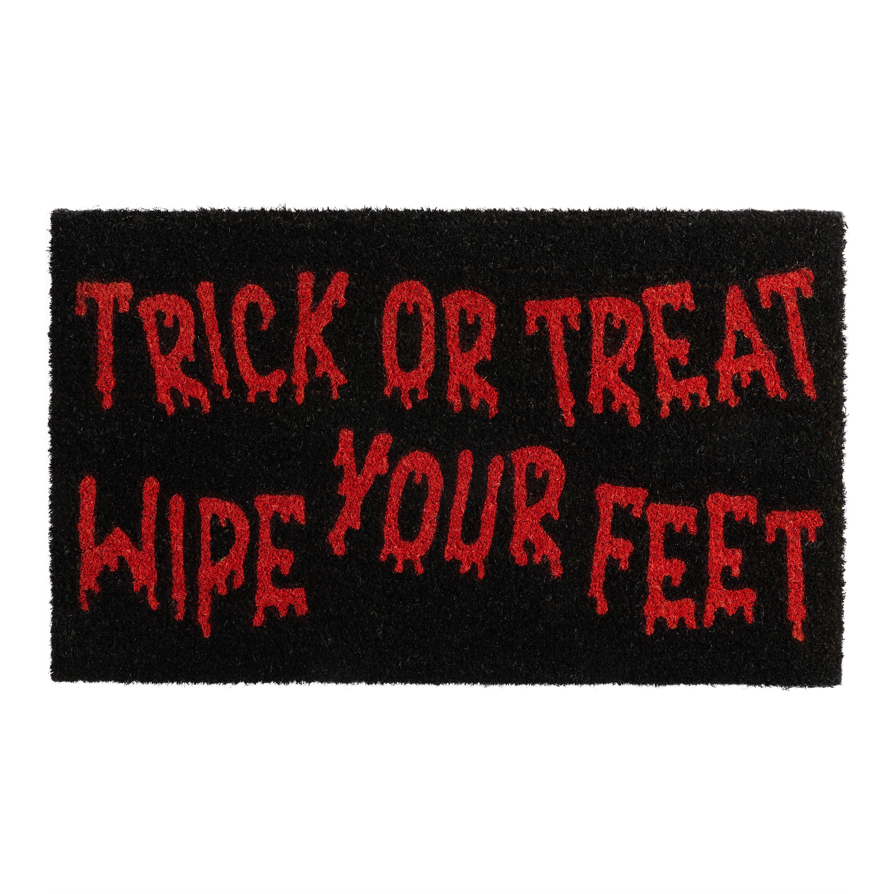 Black and Blood Red Trick or Treat Tufted Coir Doormat | World Market