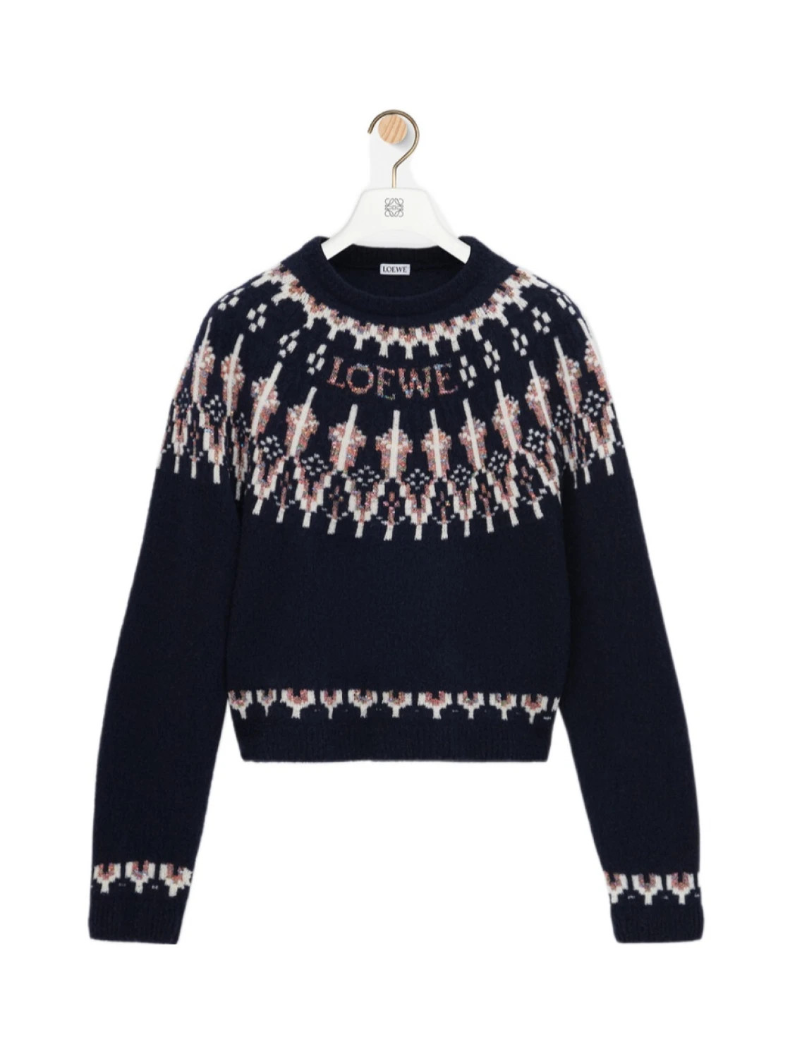 Loewe Fair Isle Pattern Crewneck Jumper | Senser US