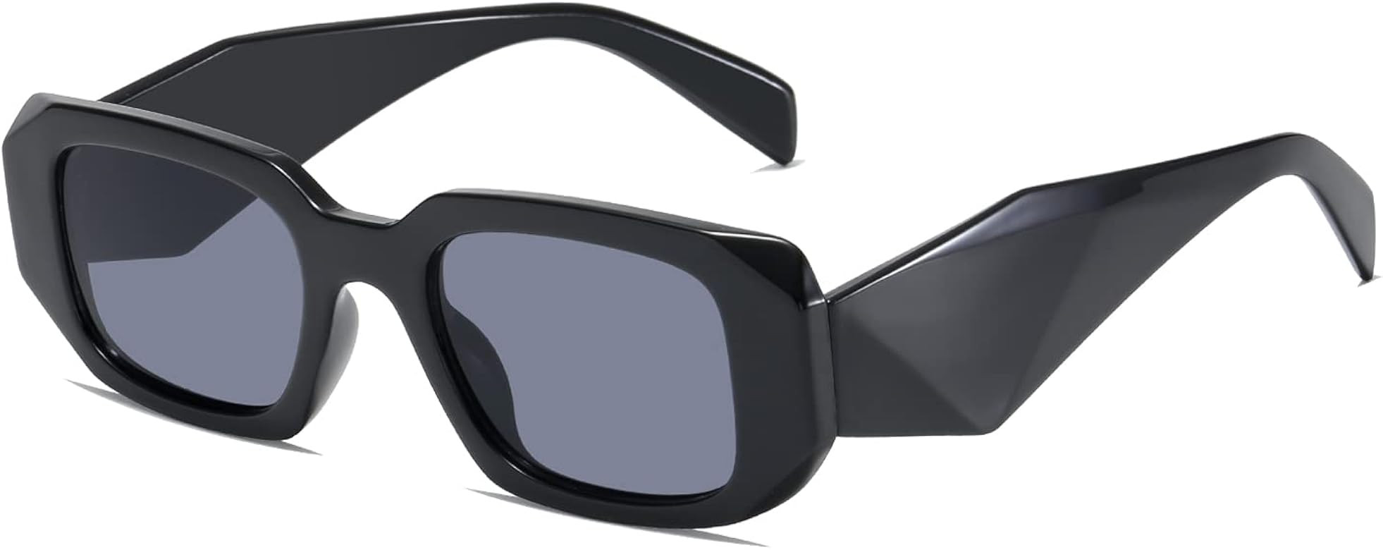 Long Keeper Trendy Rectangle Sunglasses – Thick Rim Retro Square Womens Sunglasses Fashion Desi... | Amazon (UK)