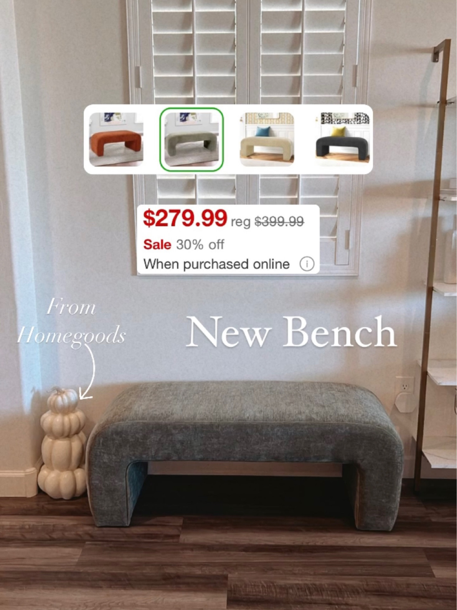 Green fabric modern bench / entryway bench / home find on sale / target sale / target find 

#LTKsalealert #LTKhome #LTKHolidaySale