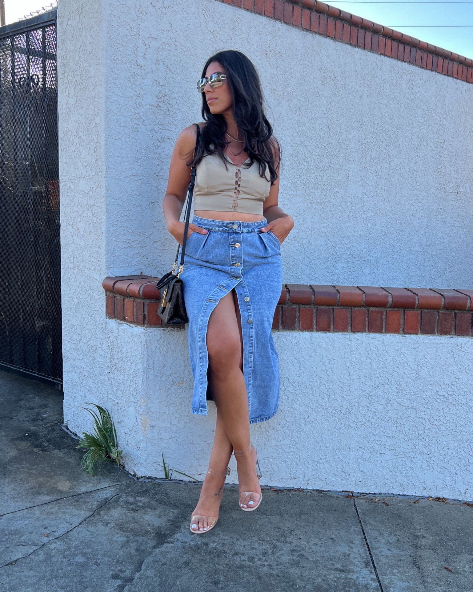 Denim skirt outfit 


#LTKstyletip #LTKunder50 #LTKFind