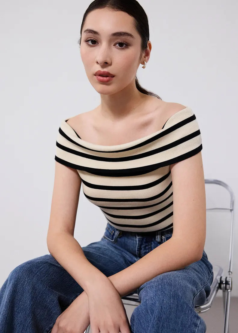 Fitted Off Shoulder Knit Top | Love, Bonito USA