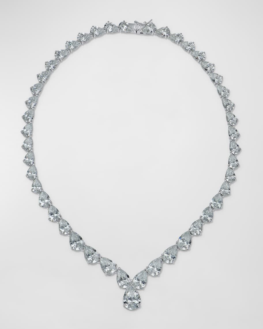 Golconda by Kenneth Jay Lane Pear Cubic Zirconia Graduated Necklace | Neiman Marcus