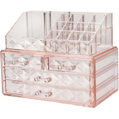 Rebrilliant stackable clear cosmetic organizer with drawers