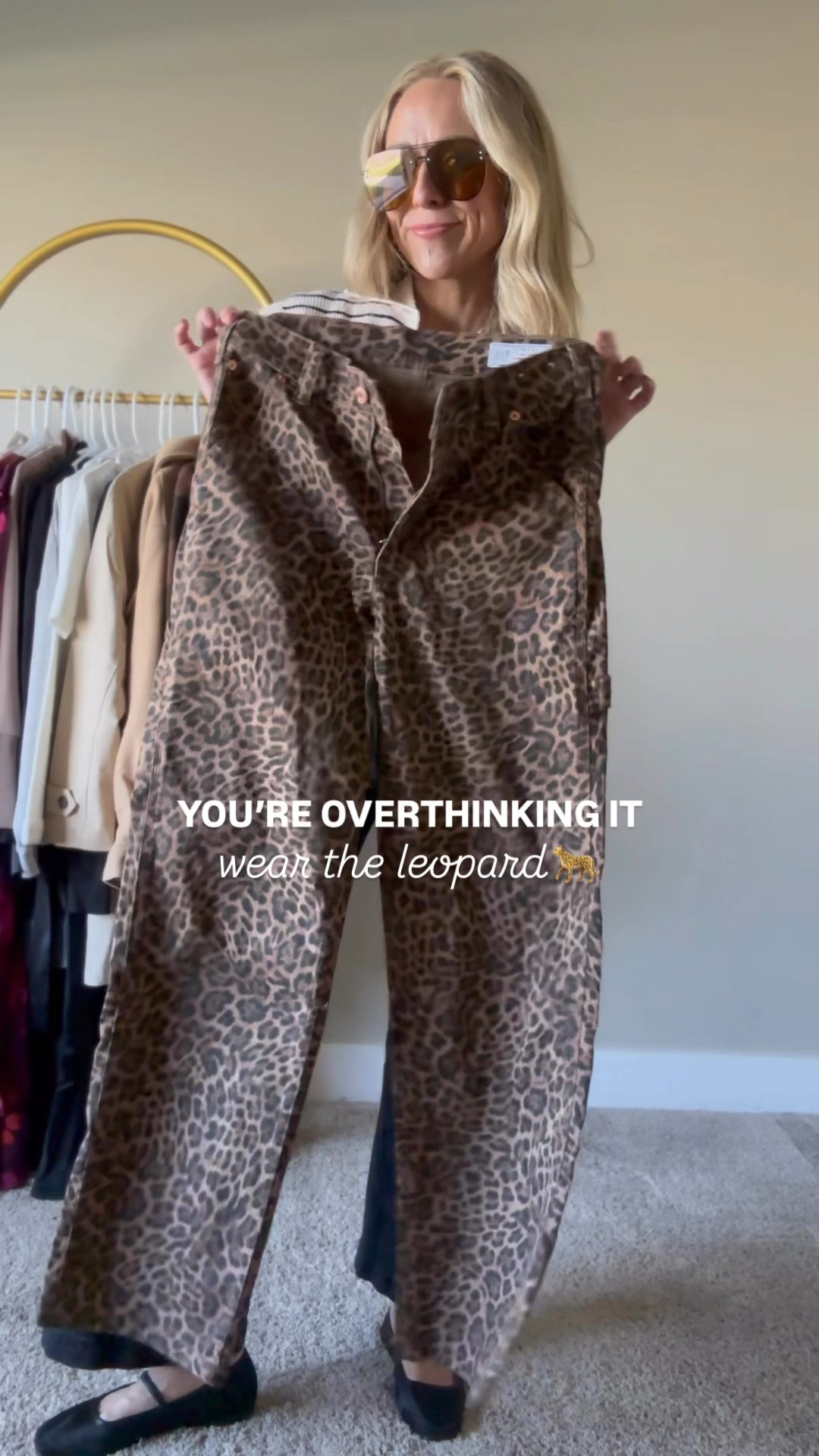 These leopard pants are SO cute! AND comfortable.  I love that the leopard is a little bit muted and just the right amount of wide leg.   They will help you make the perfect fall outfit!

Remember you can totally wear black and brown together!

I’m wearing my true to size in the top and jeans. 

#LTKSeasonal #LTKStyleTip #LTKFindsUnder100