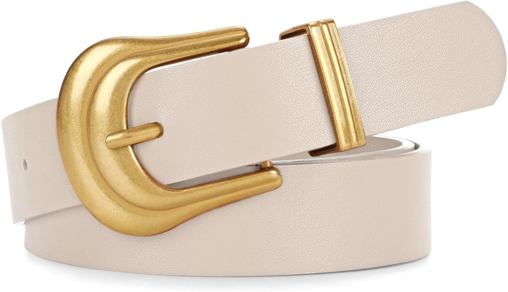 JASGOOD Women's Western Belt Vintage Black Leather Waist Belt for Pants Jeans with Gold Buckle | Amazon (US)