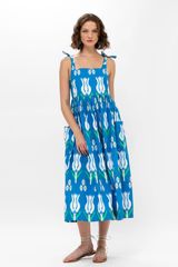 Tie Strap Pocket Midi- Sumba Blue | Oliphant Design