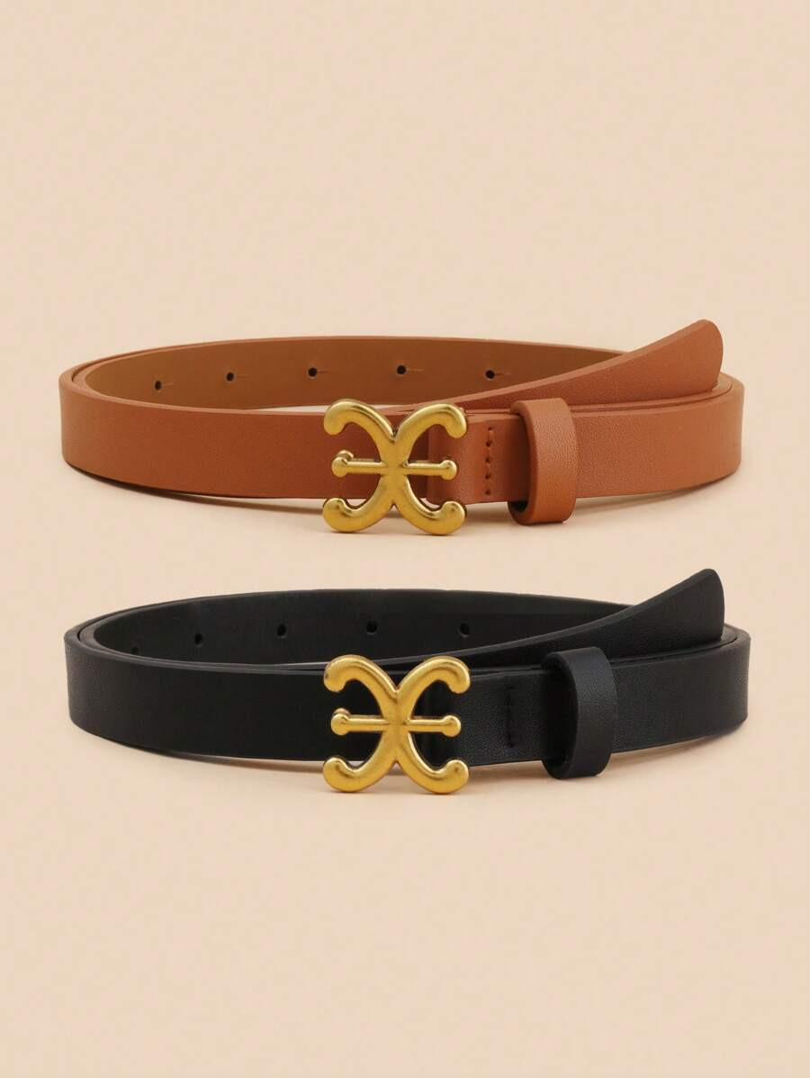 2-Piece Women Belt Set, Fashionable Dress Waistband For Matching With Versatile Dresses Or Trendy... | SHEIN