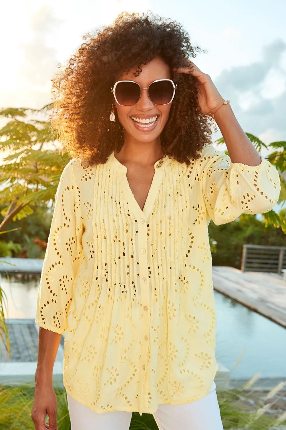 Shirts | Broderie Blouse | Cotton Traders | Debenhams UK