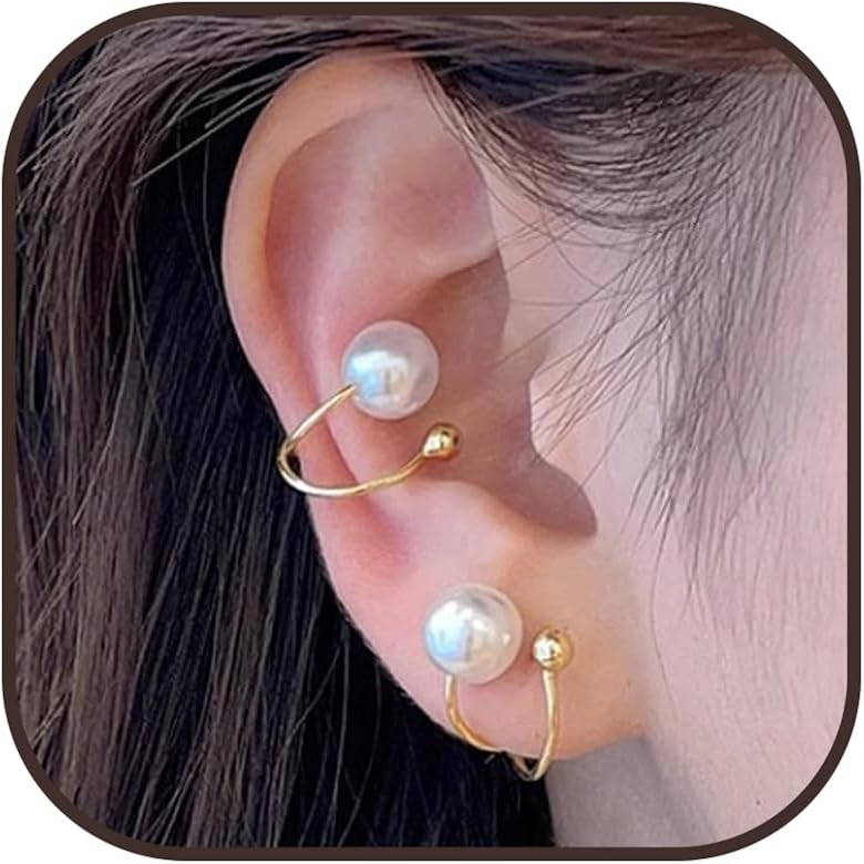 Earrings for Women Ear Cuffs Non Piercing Clip on Earrings Trendy Gold Earrings Non Pierced Clip ... | Amazon (US)