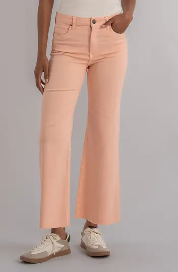 Meg Fab Ab Raw Hem High Waist Wide Leg Jeans | Nordstrom