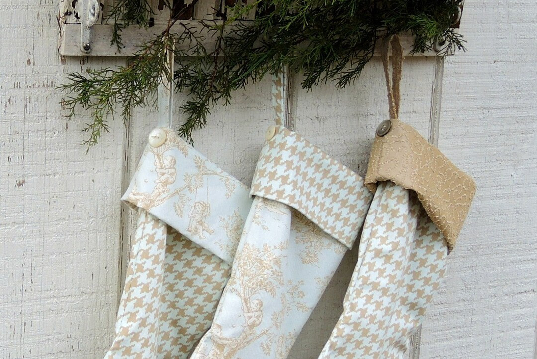 Blue Toile Heirloom Christmas Stocking, Made to Order,  Choice of 1 of 3 Designs, Holiday Mantle ... | Etsy (US)