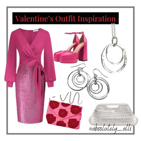 Valentines day outfit | valentines | pink dress | wedding guest dress | sliver jewelry 

#LTKitbag #LTKfindsunder100 #LTKshoecrush