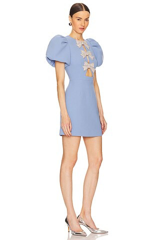 Juliana Puff Sleeve Mini in Blue | Revolve Clothing (Global)