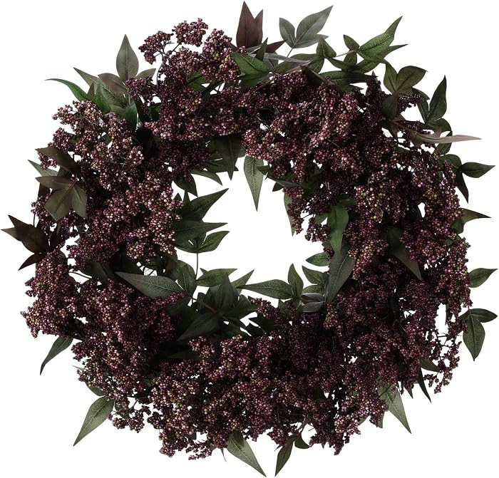 21 Inch Fall Wreaths for Front Door Autumn Berry Wreath, Dusty Plum | Amazon (US)