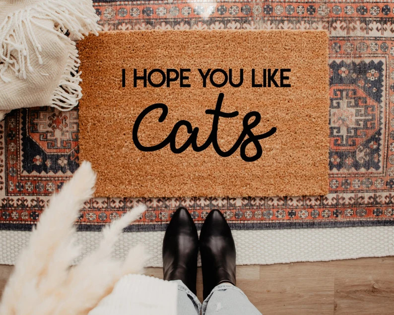 Hope You Like Cats Doormat, Dog Doormat, Funny Doormat, Welcome Mat, Cat Lady, Housewarming Gift,... | Etsy (US)