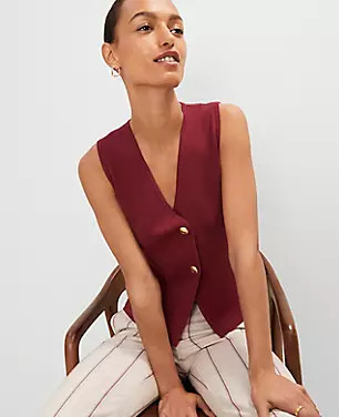 Petite V-Neck Sweater Vest | Ann Taylor