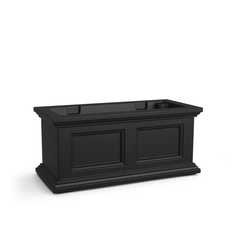 Mayne Fairfield 24" x 11" x 11" Rectangular Black Self Watering Plastic Window Box Planter | Walmart (US)