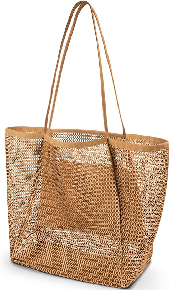 Mesh Beach Tote Bags for Womens,Large Beach Bags Suitable for Beach Swimming Pools Travel Beach E... | Amazon (US)