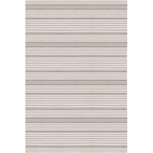 Dash Albert Rugby Stripe Platinum Indoor/Outdoor Rug 8x10 | Gracious Style