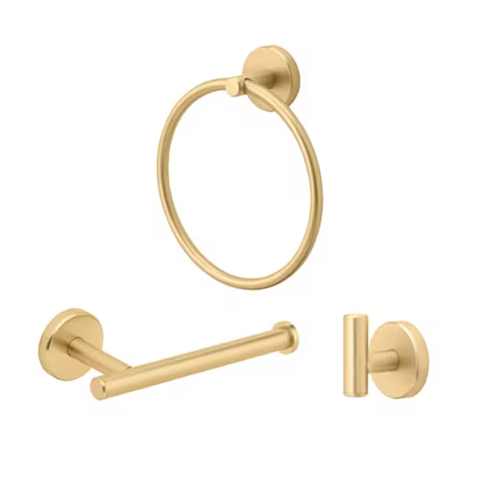 allen + roth Harlow Brushed Gold Decorative Bathroom Hardware Set at Lowes.com | Lowe's