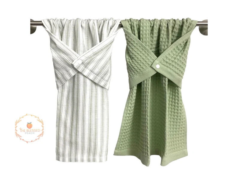 Sage and White kitchen dish towel, hand drying towel, stay put towel, dish drying towel, towel fo... | Etsy (US)