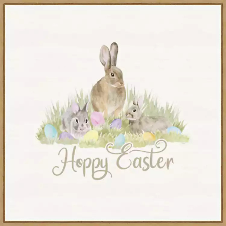 Hoppy Easter Bunnies Framed Canvas Art Print | Kirklands