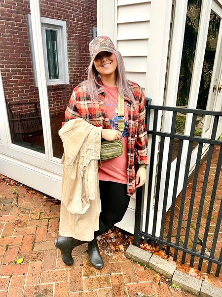 ✨SIZING•PRODUCT INFO✨
⏺ Peach Band Tee - Men’s XXL @walmart 
⏺ Tan Anorak Rain Light Jacket - L - runs a little big @walmartfashion 
⏺ Green & Peach Flannel Shirt •• older from @walmart but linked similar from @amazon 
⏺ Roses & Camo Baseball Cap @walmartfashion 
⏺ Olive Green Crossbody Bag •• older from @walmartfashion but I linked similar option(s) from  @amazonfashion 
⏺ Black High-Waisted Butter Soft Leggings - XL- run a little big @walmartfashion 
⏺ Rain Boots - Mid Height - TTS - Hunter Boots 

👋🏼 Thanks for stopping by!

Leggings, black leggings, graphic tee, band tee, t-shirt, flannel shirt, flannel, rain jacket, hunter boots, rain boots, crossbody bag, green bag, hat, baseball cap, baseball hat, camo, flowers, floral, mixing patterns
#walmart #walmartfashion #walmartstyle walmart finds, walmart outfit, walmart look  #amazon #amazonfind #amazonfinds #founditonamazon #amazonstyle #amazonfashion #flannel #shirt #buttondown #buttonup #button #flannelshirt #plaid #plaidshirt #flannelstyle #flannellook #flanneloutfit #flanneloutfitidea #flanneloutfitinspo #grunge #grungeoutfit #grungestyle #grungelook  #leggings #style #inspo #fashion #leggingslook #leggingsoutfit #leggingstyle #leggingsoutfitidea #leggingsfashion #leggingsinspo #leggingsoutfitinspo #graphic #tee #graphictee #graphicteeoutfit #tshirt #graphictshirt #t-shirt #band #bandtee #graphicteelook #graphicteestyle #graphicteefashion #graphicteeoutfitinspo #graphicteeoutfitinspiration #green #olive #olivegreen #hunter #huntergreen #kelly #kellygreen #forest #forestgreen #greenoutfit #outfitwithgreen #greenstyle #greenoutfitinspo #greenlook #greenoutfitinspiration 
#under10 #under20 #under30 #under40 #under50 #under60 #under75 #under100
#affordable #budget #inexpensive #size14 #size16 #size12 #medium #large #extralarge #xl #curvy #midsize #pear #pearshape #pearshaped
budget fashion, affordable fashion, budget style, affordable style, curvy style, curvy fashion, midsize style, midsize fashion


#LTKmidsize #LTKstyletip #LTKfindsunder50