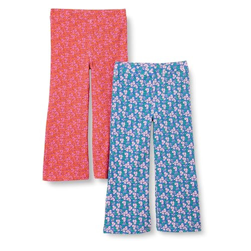 Amazon Essentials Toddler Girls' Slim-Fit Knit Flare Legging, Pack of 2, Hot Pink Posey Floral/Blue Posey Floral, 4T | Amazon (US)