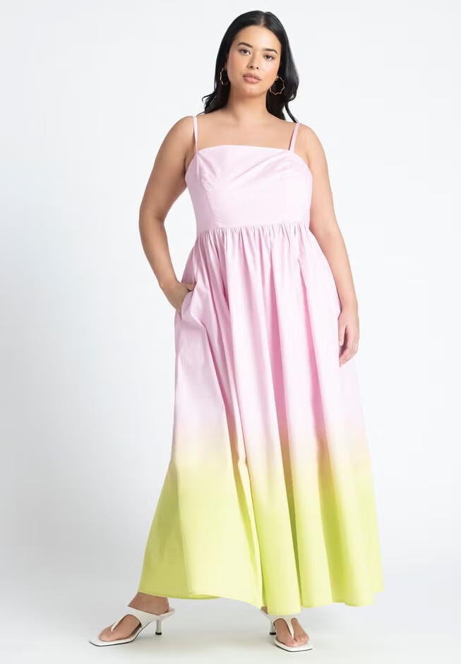 Ombre Flare Skirt Maxi Dress | Eloquii