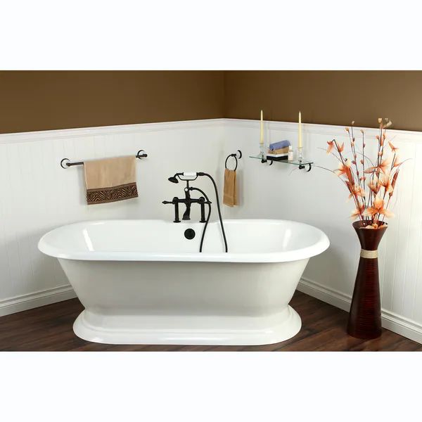 Double-ended Cast Iron 72-inch Pedestal Bathtub with 7-inch Drillings | Bed Bath & Beyond