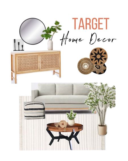New target home decor. Neutral home decor. Neutral living room decor. Spring refresh. Living room refresh. Target home. Modern boho living room. Neutral spring front room decor. Gray couch. Industrial modern circle coffee table. Woven console table. Boho poof ottoman. Wall basket decor. Olive tree. Neutral living room rug. Hearth and hand target. Threshold for target. Studio McGee. Black candle stick holder set.

#LTKFind #LTKhome #LTKsalealert